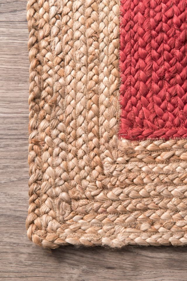 Handmade Red Braided Jute Reversible 4' x 6' Rug