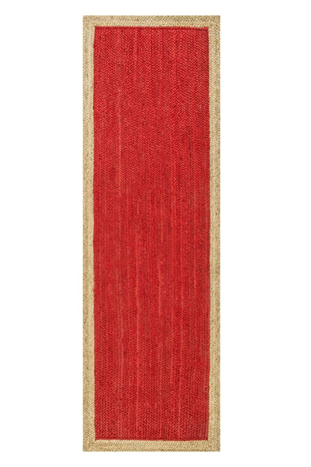 Handmade Red Braided Jute Reversible 4' x 6' Rug