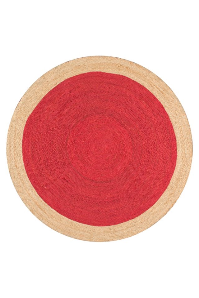 Handmade Red Braided Jute Reversible 4' x 6' Rug