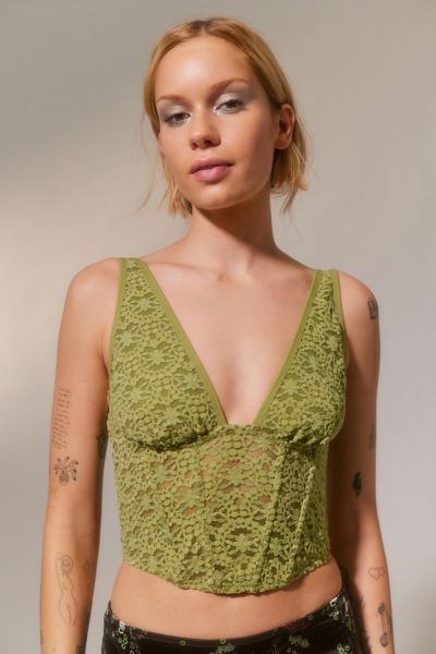 Out From Under Venus Dark Romantic Convertible Corset In Olive Green