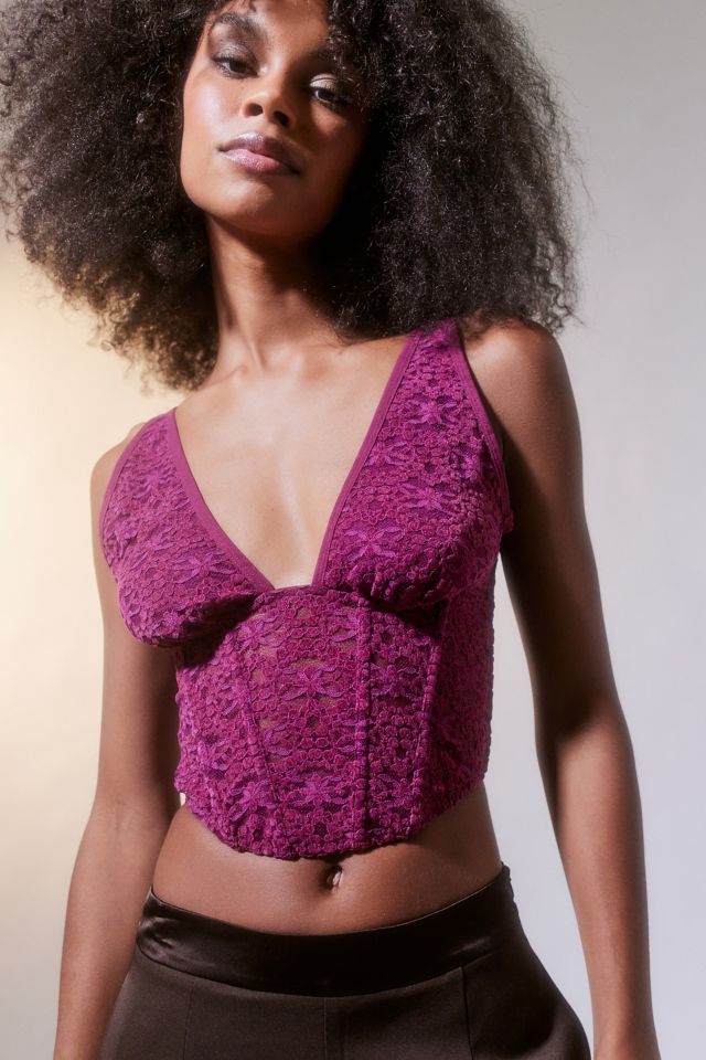 Out From Under Roseabel Tulle Rosette Corset  Urban Outfitters Mexico -  Clothing, Music, Home & Accessories