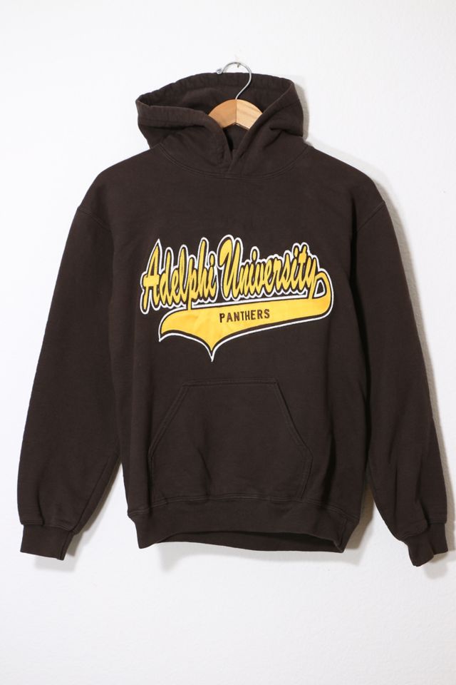 Vintage Adelphi University Panthers Hooded Applique Sweatshirt