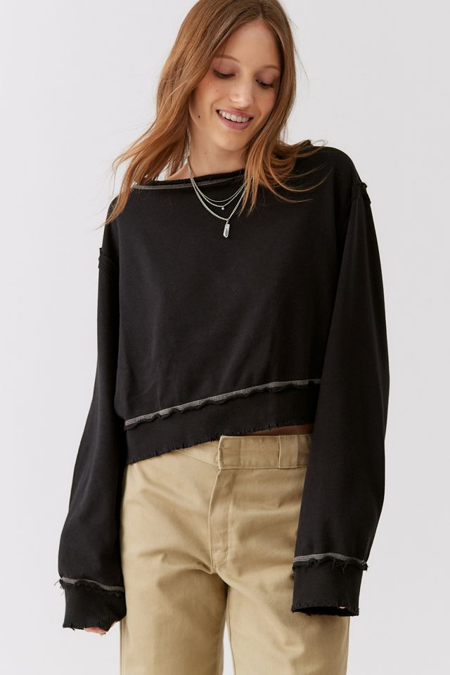 BDG Tiffany Boat Neck Sweatshirt Urban Outfitters