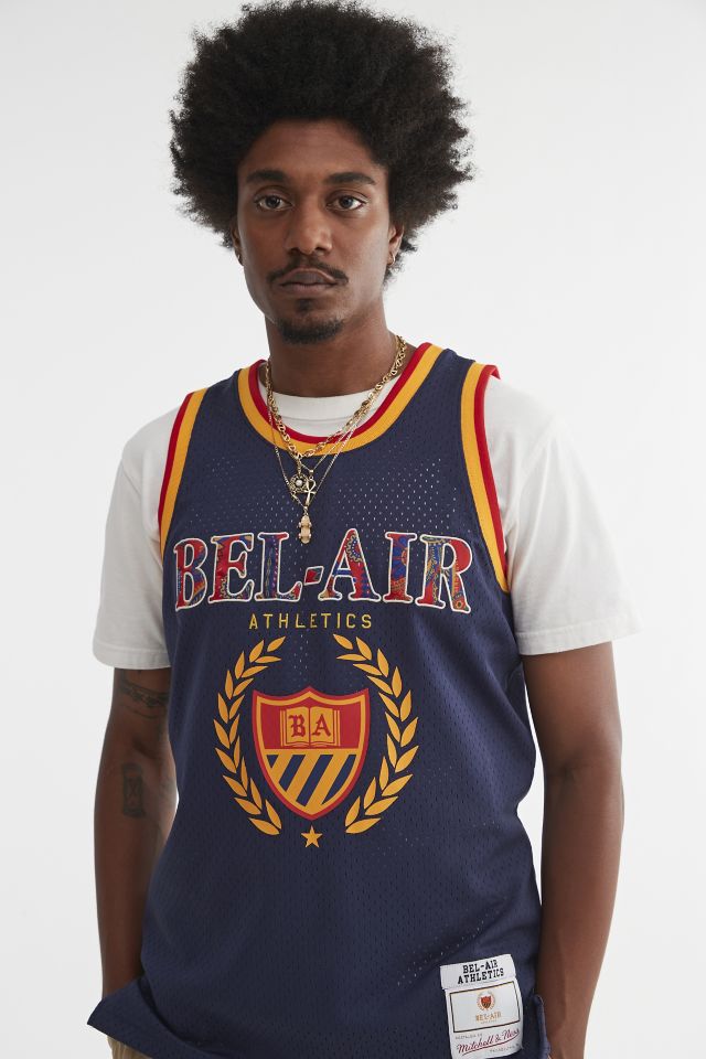 Mitchell & Ness x Bell-Air Academy Jersey in White /Red