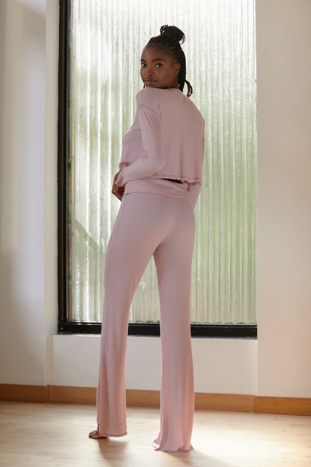 Soft Lounge Fold Over Pants In Bubblegum