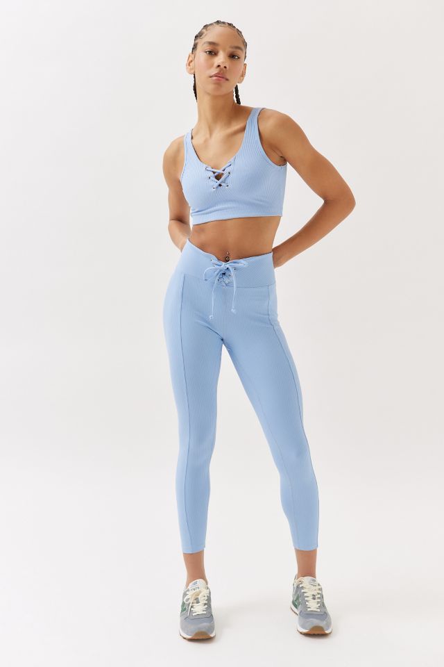 Lace Up Sports Crop Top & Leggings Set