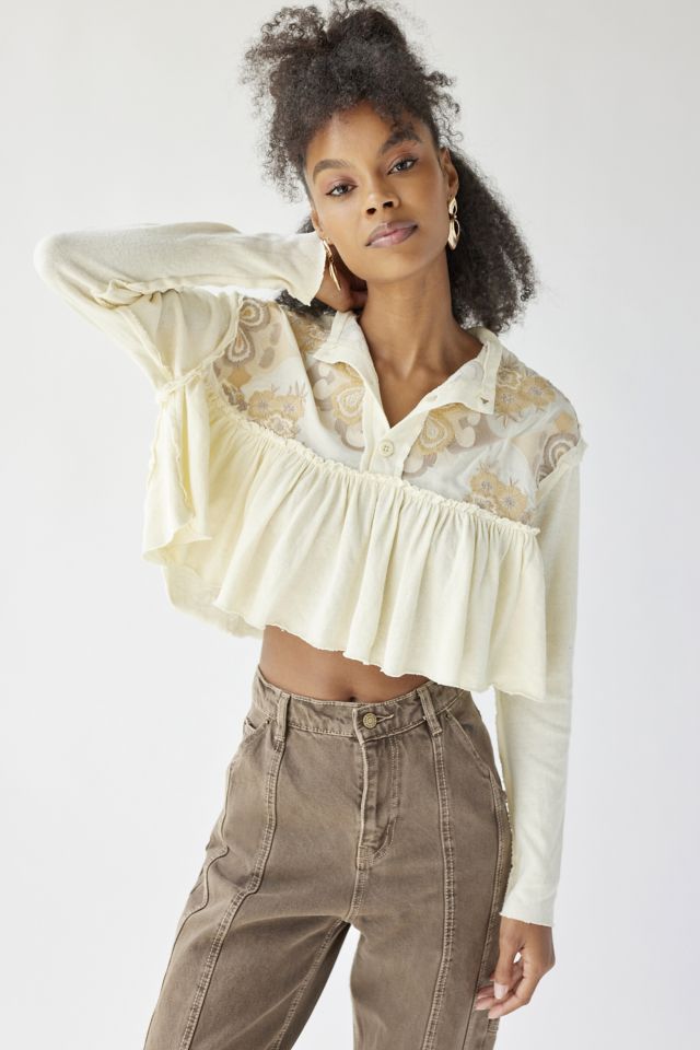 UO Melani Floral Embroidered Top | Urban Outfitters