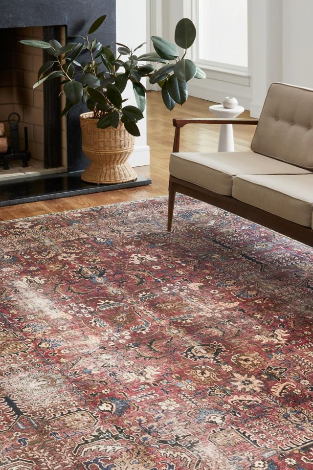 Vintage Merlot Multi-Color Synthetic Easy Care Area Rug 2'-3" x 3'-9"