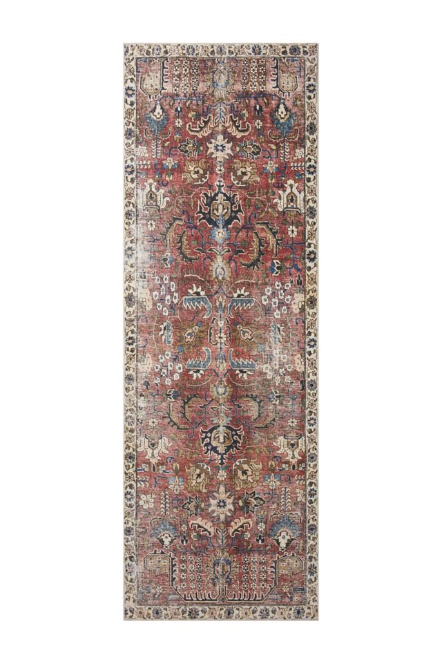 Vintage Merlot Multi-Color Synthetic Easy Care Area Rug 2'-3" x 3'-9"