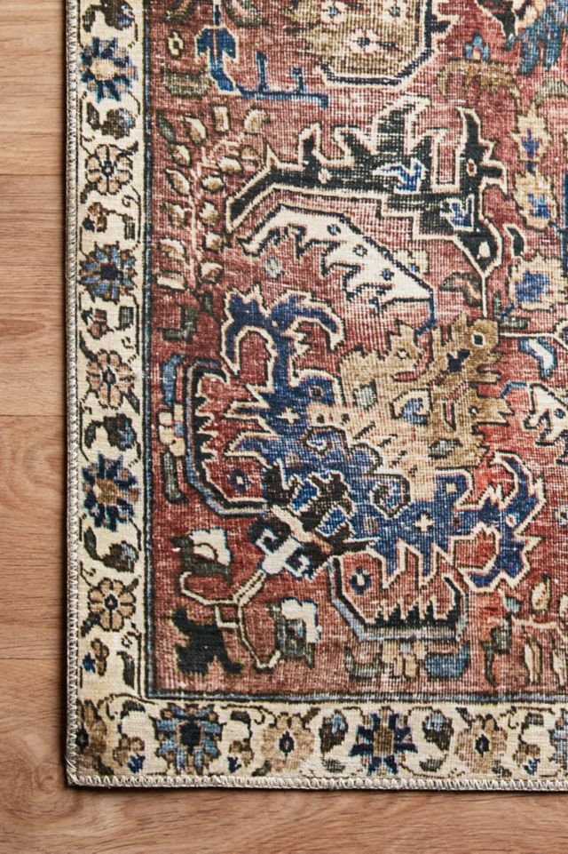 Vintage Merlot Multi-Color Synthetic Easy Care Area Rug 2'-3" x 3'-9"