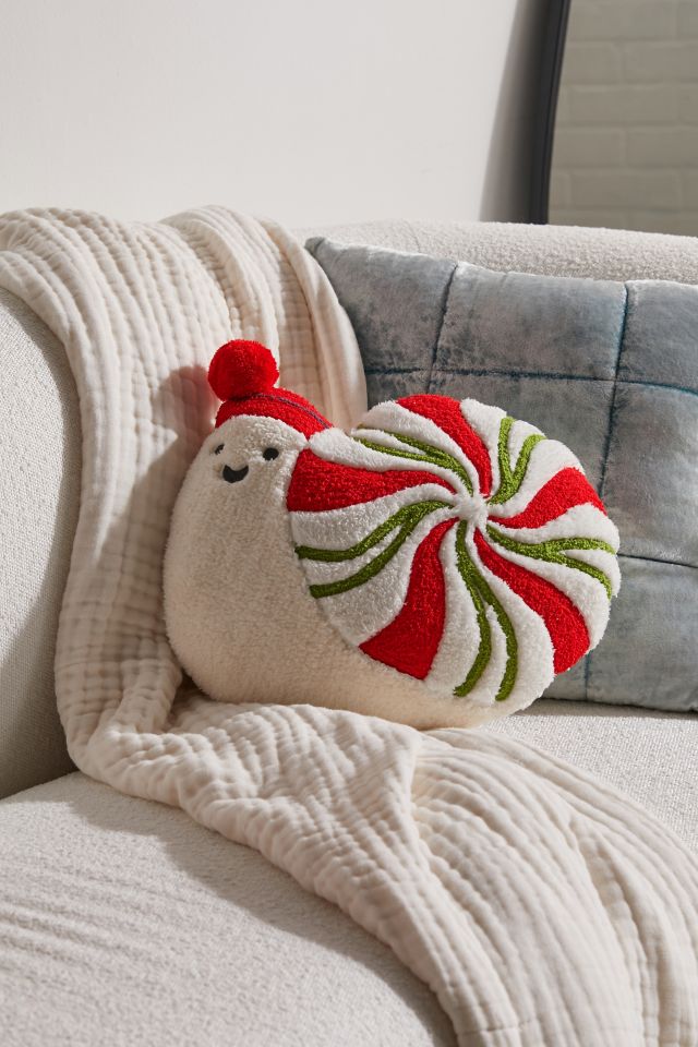 Peppermint Swirl Snail Throw Pillow Urban Outfitters