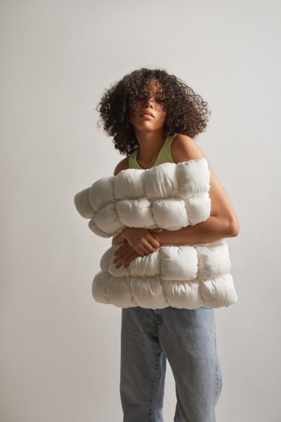 Urban Outfitters Silky Marshmallow Puff Throw Pillow In White