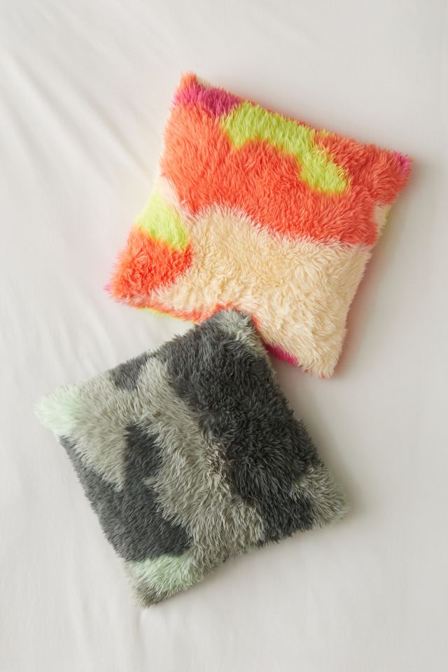 Coussin Décoratif Ondulé Bébé Camo Fausse Fourrure Poilue #3