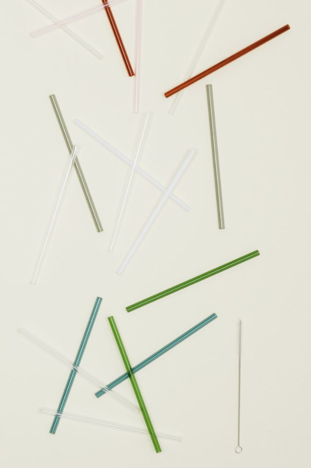 Set of 6 Reusable Glass Straws