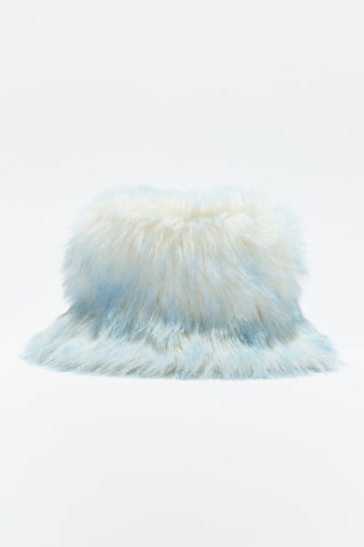 Urban Outfitters Ace Fluffy Faux Fur Bucket Hat In Light Blue Multi