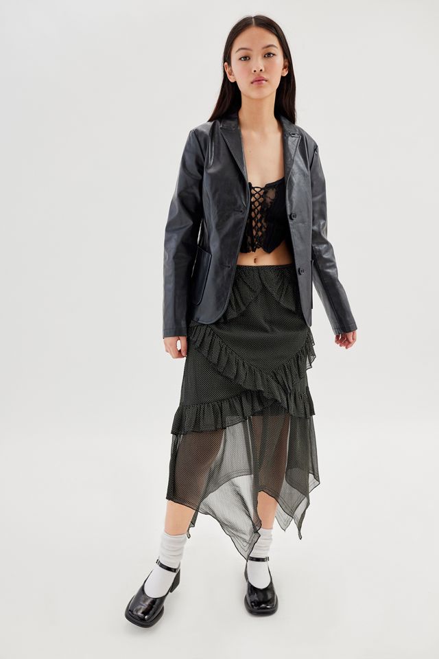 UO Tuli Ruffle Midi Skirt #4