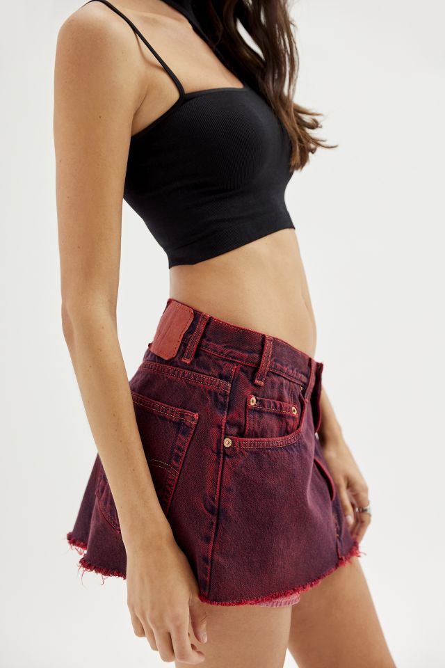 Urban Renewal Remade Low-Rise Overdyed Gummy Denim Mini Skirt #2