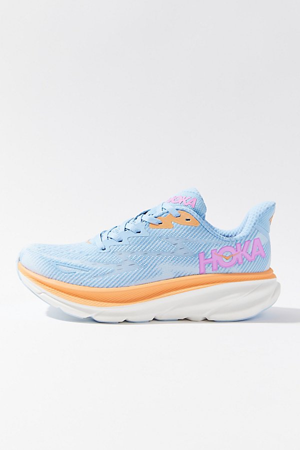 HOKA ONE ONE HOKA ONE ONE CLIFTON 9 RUNNING SNEAKER IN AIRY BLUE/ICE WATER, WOMEN'S AT URBAN OUTFITTERS