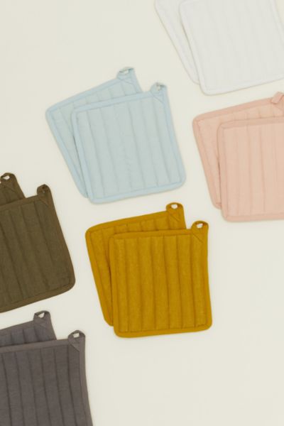 Hawkins New York Simple Linen Pot Holder Set Of 2 In Dark Grey