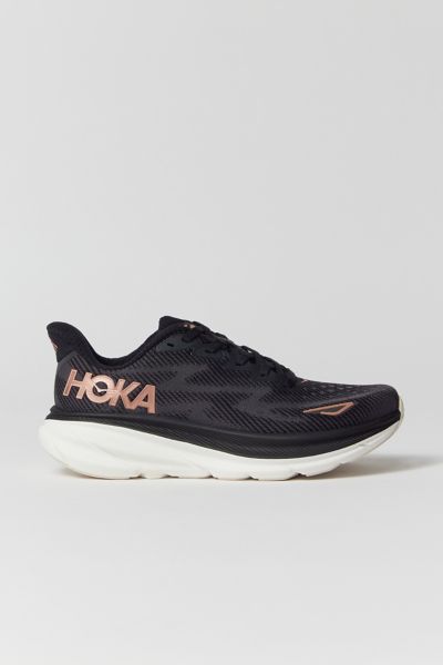 Hoka One One Clifton 9 Running Sneaker In Black/rose Gold