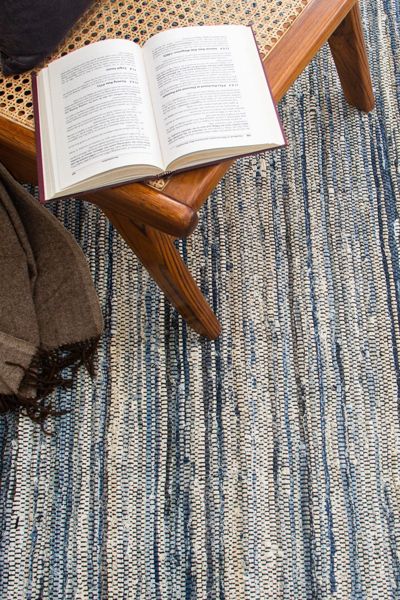 Revival Stonewash Recycled Denim Flatweave Rug