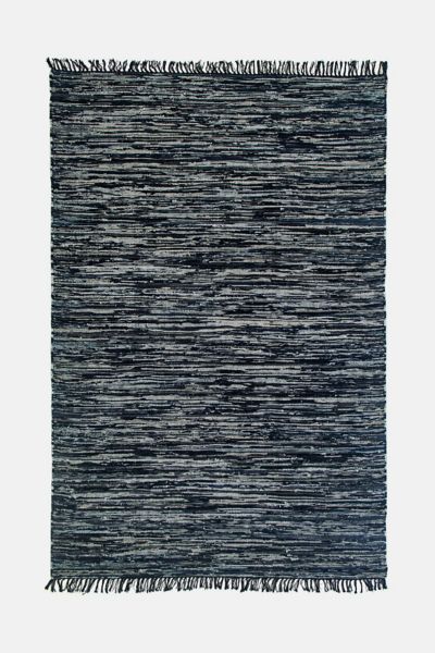 Revival Bootcut Recycled Denim Flatweave Rug In Blue At Urban Outfitters