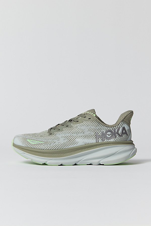 Hoka One One Clifton 9 Running Sneaker In Olive, Men's At Urban Outfitters In Green