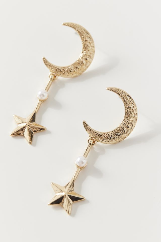 Moon And Stars Drop Earring | Urban Outfitters