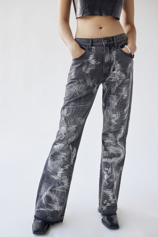 CONTRAST STITCH BOOTCUT PANTS IN ANTHRACITE – MN+LA
