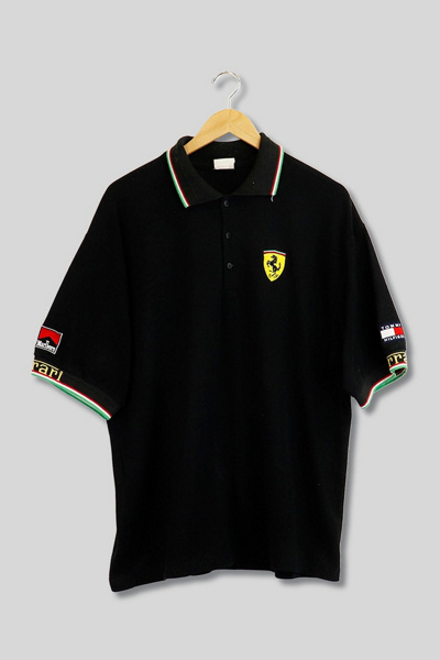 Vintage Ferrari Collared T Shirt | Urban Outfitters