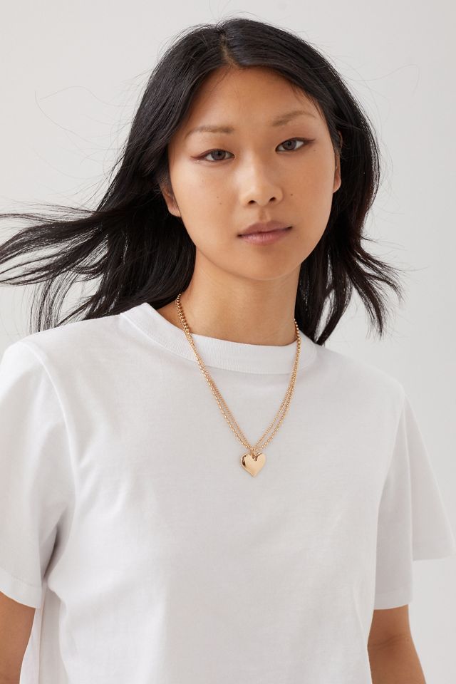 Metal Heart Statement Layer Necklace | Urban Outfitters