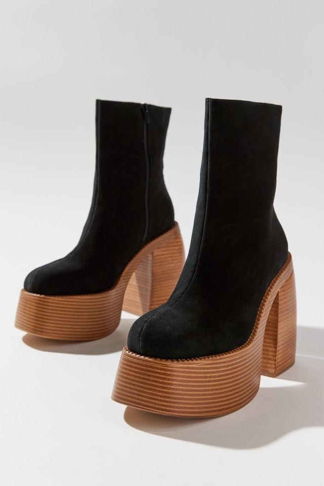 UO Anna Leather Platform Boot #1