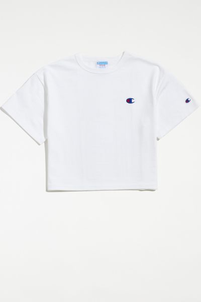 Champion Women's Heritage Cropped Tee, Chalk White, Small at