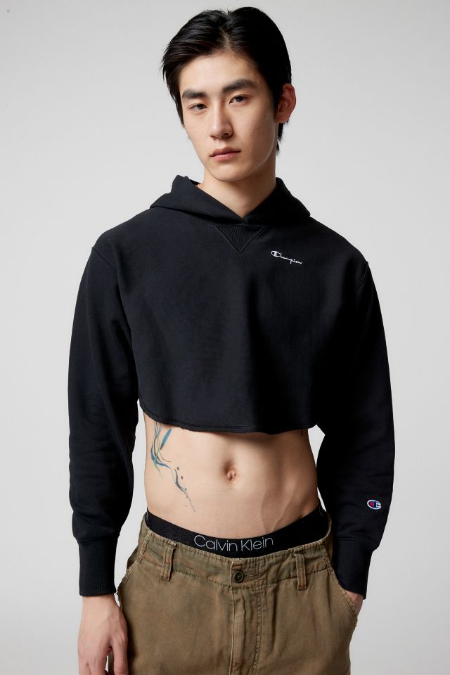 Champion Reverse Weave French Terry Cropped Hoodie Sweatshirt Urban Outfitters