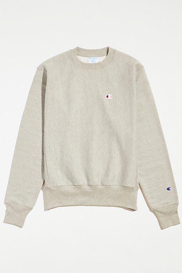 CHAMPION REVERSE WEAVE CREW NECK SWEATSHIRT IN GREY AT URBAN OUTFITTERS