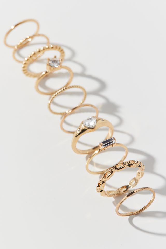 Basic Rhinestone Ring Set | Urban Outfitters