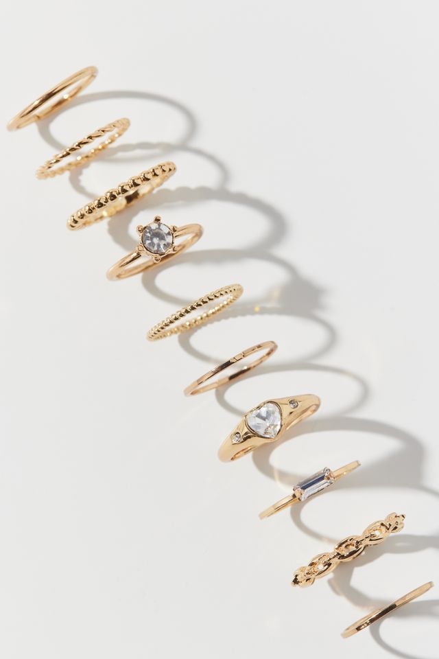 Basic Rhinestone Ring Set | Urban Outfitters