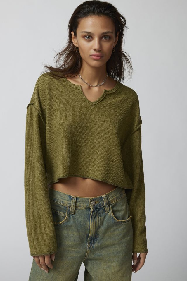 UO Parker Notch Neck Long Sleeve Top | Urban Outfitters