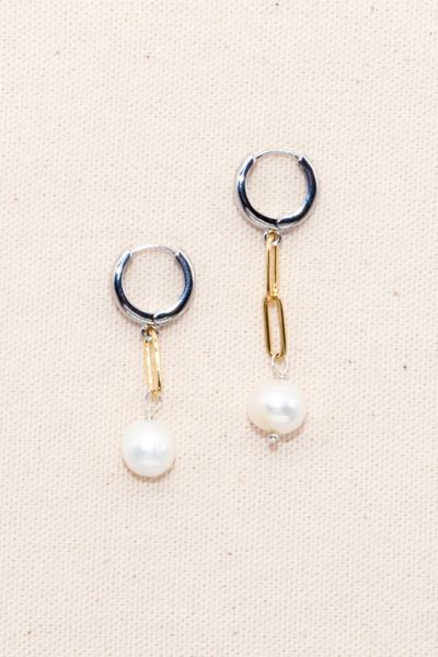 JOEY BABY SAKE TWO TONE EARRINGS