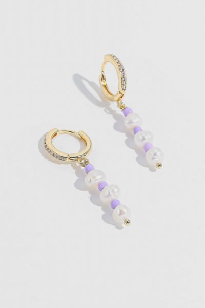 Shop Joey Baby Taro Purple Pearl Earrings In Purple, Women's At Urban Outfitters