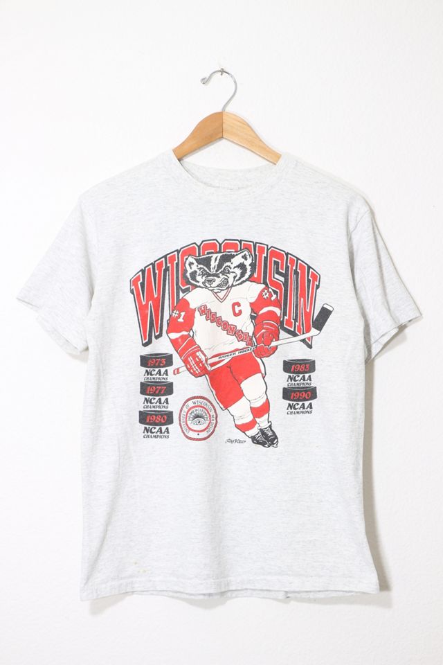 Vintage 1991 University of Wisconsin Badger Hockey Champions T