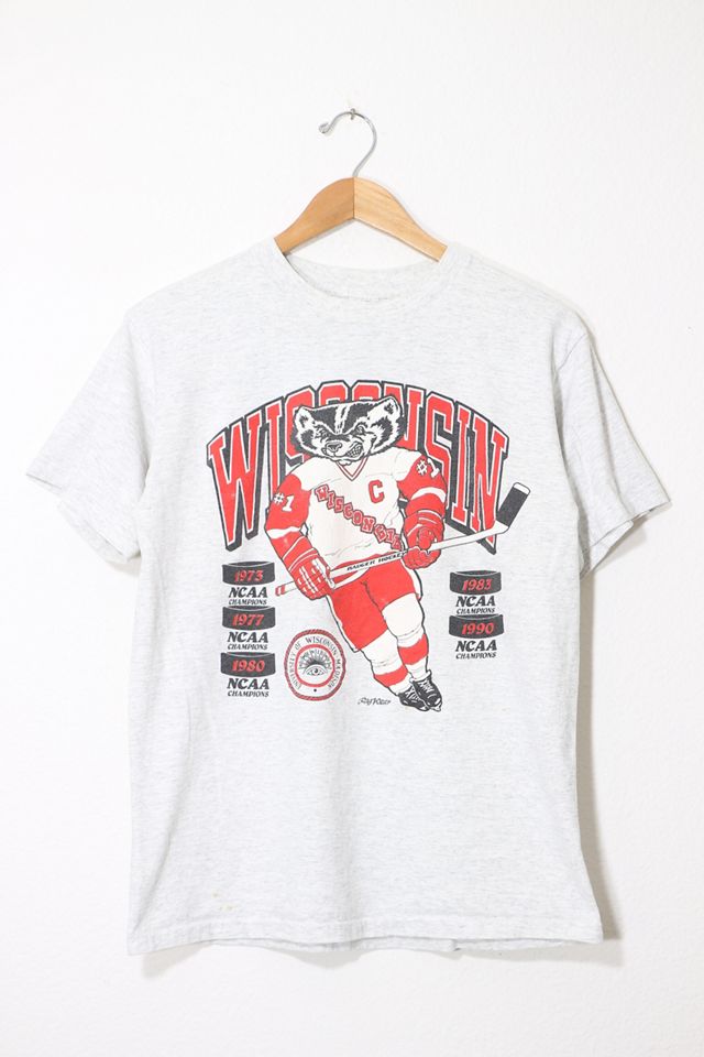 Vintage 1991 University of Wisconsin Badger Hockey Champions T