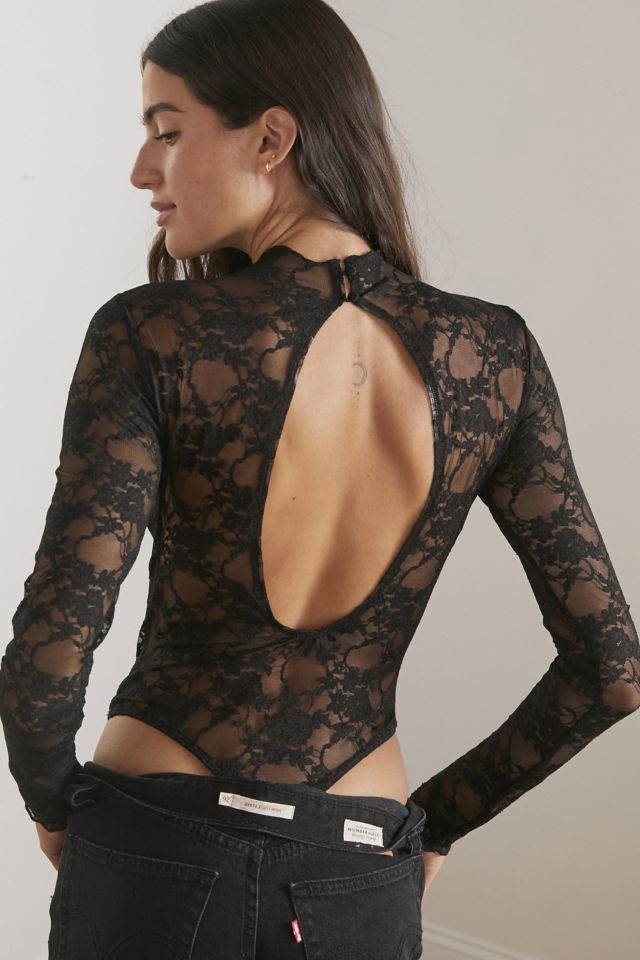 Out From Under Kat Sheer Lace Bodysuit #1
