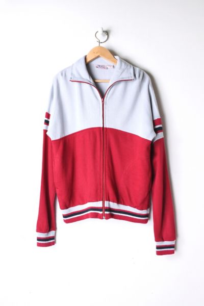 red grey jacket