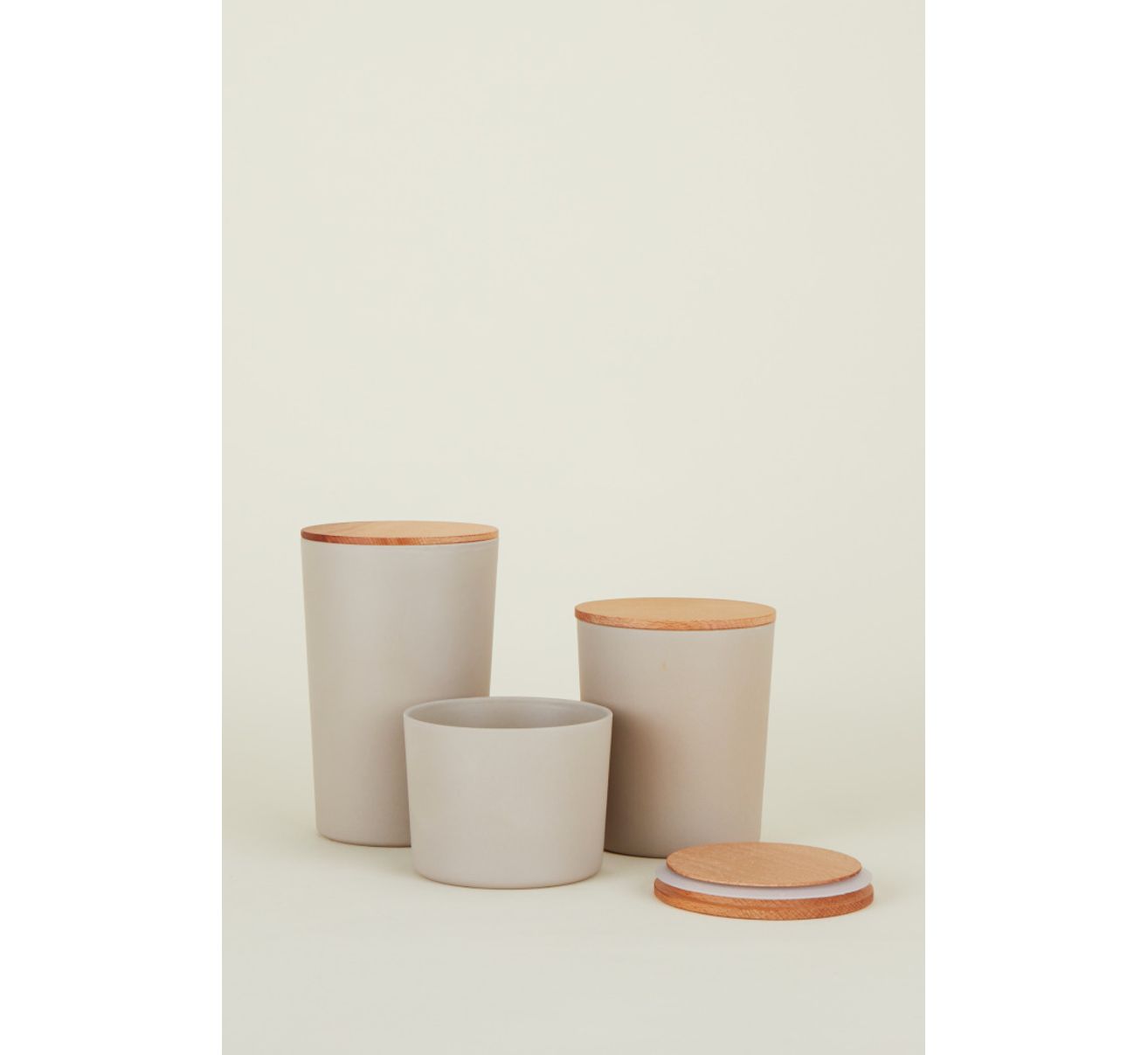 Hawkins New York Essential Recycled Bamboo Storage Containers - Light Grey, Regular, SET OF 3