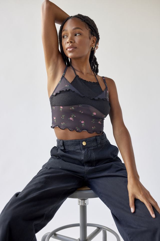 Black Cropped Cami  Black crop cami, Cropped cami, Black crop top