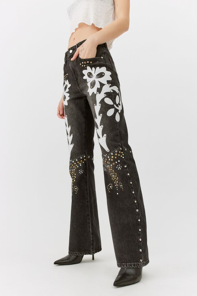 Rebels Geometric Embroidered Jeans – Buddhatrends