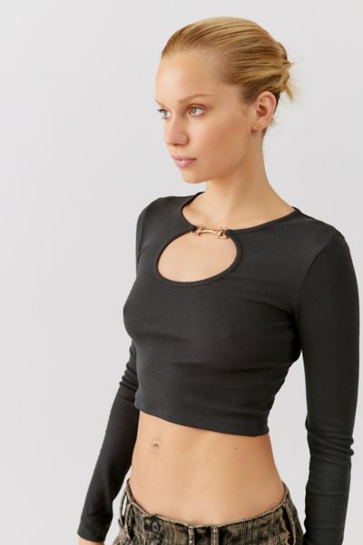 UO Keyhole Long Sleeve Top | Urban Outfitters Canada