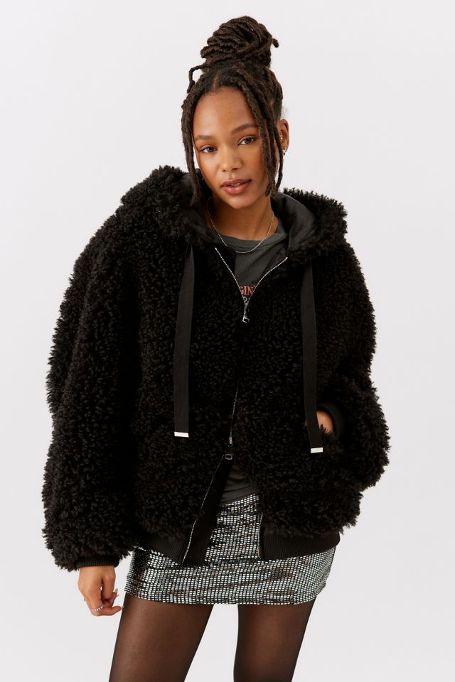 Urban outfitters clearance teddy jacket black