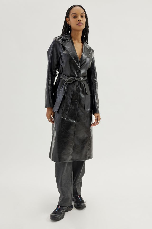 UO Chantel Faux Leather Trench Coat #2